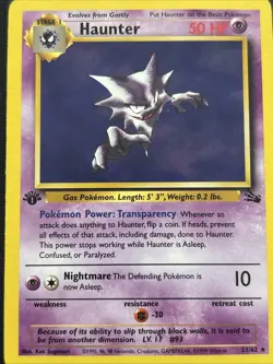 Pokemon TCG: Fossil- Haunter 21/62 Regular First Edition - Image 1