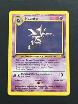 Pokemon TCG: Fossil- Haunter 21/62 Regular First Edition - Image 2