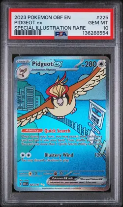 2023 POKEMON OBF EN-OBSIDIAN FLAMES SPECIAL ILLUSTRATION RARE PIDGEOT EX PSA 10 - Image 1