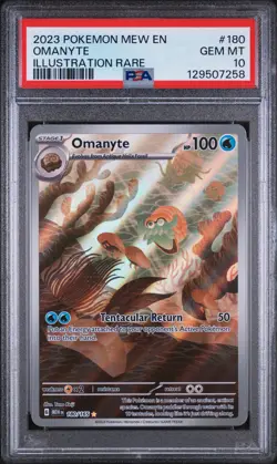 2023 POKEMON MEW EN-151 ILLUSTRATION RARE #180 OMANYTE PSA 10 - Image 1