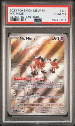 2023 POKEMON MEW EN-151 ILLUSTRATION RARE #179 MR. MIME PSA 10 - Image 1