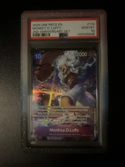 Monkey D.Luffy OP05-119 SEC Alt - 2nd Anniversary Set - One Piece English PSA 10 - Image 1