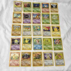 Vintage 1999 Pokemon Cards Lot 25 Base Jungle Fossil LP/NM No Duplicates - Image 1