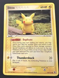 Ditto (Pikachu) 63/113 EX Delta Species – Vintage Pokemon Card - Image 4