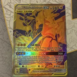 Pokemon TCG Pikachu & Zekrom GX SM248 TAG TEAM Promo Full Art Holo 240 HP Card - Image 1