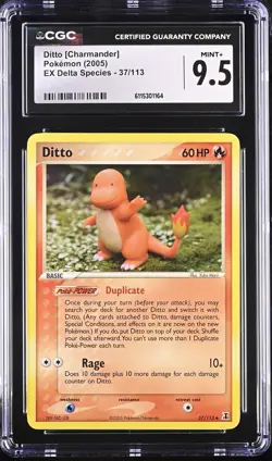 CGC 9.5 MINT+ Ditto [Charmander] 2005 EX Delta Species 37/113 Pokemon Card - Image 1