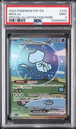 2024 POKEMON PAF EN-PALDEAN FATES SPECIAL ILLUSTRATION RARE #232 MEW EX PSA 9 - Image 1