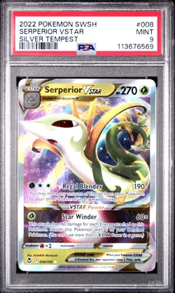 2022 Pokemon Serperior SWSH VSTAR 008 - Silver Tempest PSA 9 - Image 1