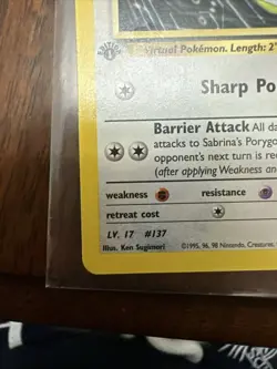 Sabrina’s Porygon 98/132 1st Edition | Gym Challenge 2000 Pokemon TCG Vintage NM - Image 5