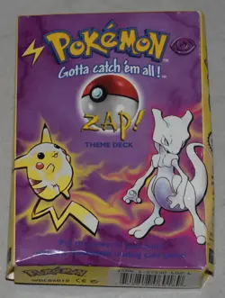 1999 Pokemon Zap! Theme Deck Original Box, Counters, Coin, Paperwork - Image 2