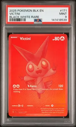 Victini Black White Rare Pokemon Blk En-Black Bolt 171 NM PSA 9 - Image 1