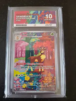 Pokemon TCG - Sawsbuck 166/162 - Temporal Forces - Ace 10 - Perfect Subgrades - Image 1