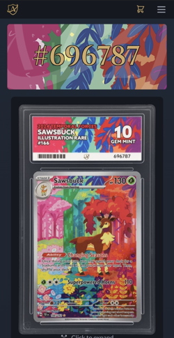 Pokemon TCG - Sawsbuck 166/162 - Temporal Forces - Ace 10 - Perfect Subgrades - Image 5