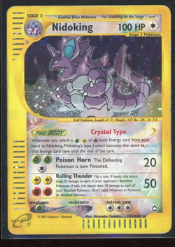2003 Aquapolis Nidoking Holo Foil Rare Crystal 150/147 Secret Rare Pokemon WOTC - Image 1
