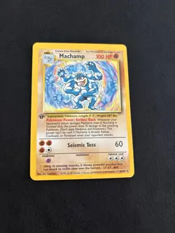 Pokemon Machamp Base Set 8/102 Holo 1st Edition Holo Rare LP - Image 1
