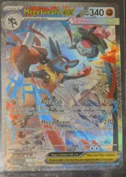 Pokemon Mega Lucario EX Full Art Holo 340 HP Special Illustration Rare 179/132 - Image 1