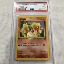 2000 Pokemon Team Rocket 1st Edition Ponyta 64/82 PSA 9 Mint - Image 2