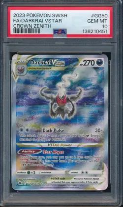 2023 Pokemon Sword & Shield GG50 Full Art Darkrai Vstar Crown Zenith PSA 10 0451 - Image 1
