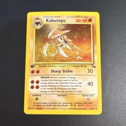Pokemon TCG Kabutops 1st Edition Fossil Holo Rare 9/62 60 HP 1999 - Image 1