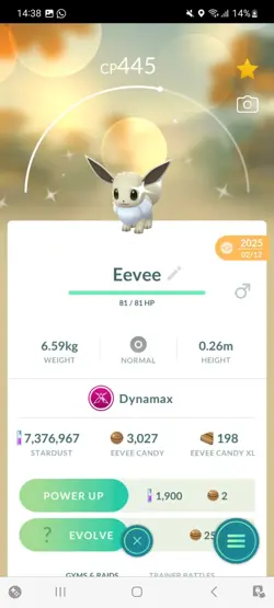 Pokemon Go Shiny Dynomax Eevee - Image 1