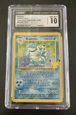 2021 Pokemon Celebrations Classic Coll. 2/102 Blastoise Holo CGC 10 Gem Mint - Image 1