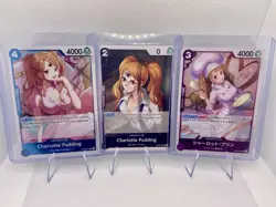 One Piece TCG Charlotte Pudding Big Mom Pirates Foil Reg Lot Of 3 Cards - Image 1