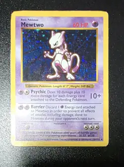 HP Mewtwo 10/102 Shadowless Base Set Unlimited Pokemon Card - Image 1