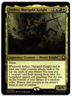 Arthur, Marigold Knight FOIL NM BLC Commander: Bloomburrow MTG - Image 1