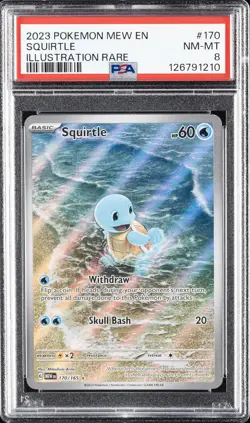 2023 POKEMON MEW EN-151 ILLUSTRATION RARE #170 SQUIRTLE PSA 8 - Image 1