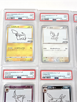 PSA 9 Yu Nagaba Eevee's & Pikachu Promo Complete Sequential 10 Card Pokemon Set - Image 2