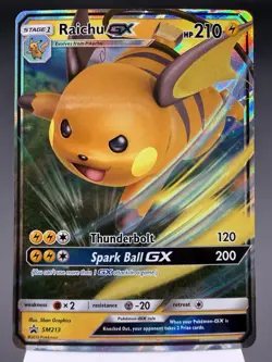 Raichu GX SM213 - Ultra Rare Holo - Sun & Moon Promo Pokemon Card MINT - Image 1