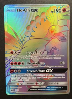 JUMBO Ho-Oh GX Oversized Rainbow Black Star Promo SM80 Pokemon NM- - Image 1
