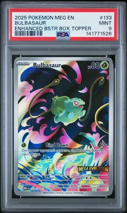 2025 POKEMON MEG EN-MEGA EVOLUTION ENHANCED BOOSTER BOX TOPPER BULBASAUR PSA 9 - Image 1