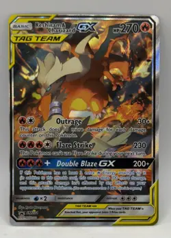 2019 Pokemon Reshiram & Charizard GX SM Black Star Promo SM201 Light-Medium Read - Image 1