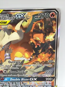 2019 Pokemon Reshiram & Charizard GX SM Black Star Promo SM201 Light-Medium Read - Image 3