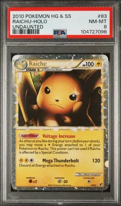 Pokemon TCG 2010 HG&SS Undaunted Raichu Prime 83/90 Holo - PSA 8 - Image 2