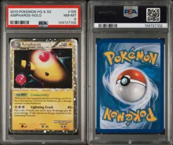 Pokemon TCG 2010 HG&SS Ampharos Prime 105/123 Holo - PSA 8 - Image 1