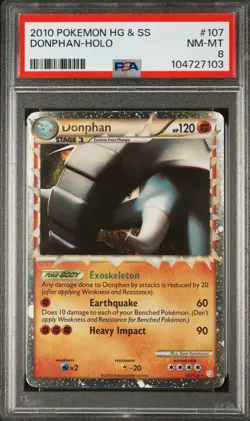 Pokemon TCG 2010 HG&SS Donphan Prime 107/123 Holo - PSA 8 - Image 2