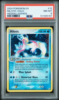 2004 POKEMON EX HIDDEN LEGENDS #12 MILOTIC-HOLO PSA 8 - Image 1