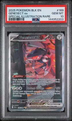2025 POKEMON BLK EN-BLACK BOLT SPECIAL ILLUSTRATION RARE #169 GENESECT EX PSA 10 - Image 1