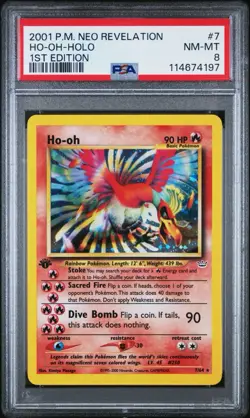 2001 POKEMON NEO REVELATION 1ST ED HO-OH-HOLO PSA 8 - Image 1