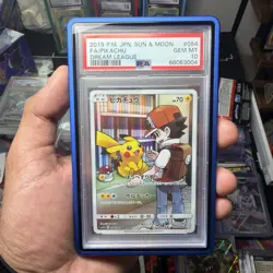 2019 POKEMON JAPANESE SUN & MOON DREAM LEAGUE 054 FULL ART PIKACHU PSA 10 - Image 1