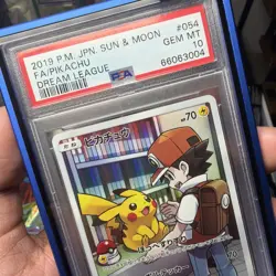 2019 POKEMON JAPANESE SUN & MOON DREAM LEAGUE 054 FULL ART PIKACHU PSA 10 - Image 2