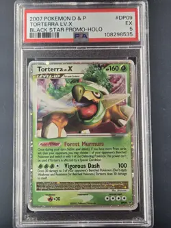 2007 POKEMON DIAMOND & PEARL BLACK STAR PROMO HOLO #DP09 TORTERRA LV.X PSA 5 - Image 1