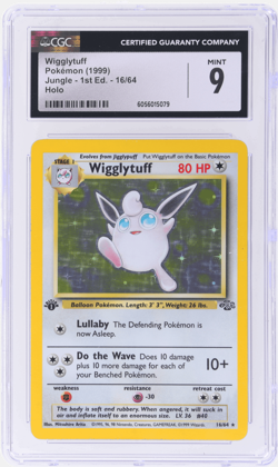 1999 Pokemon Jungle Wigglytuff 1st Edition Holo #16 CGC 9 - Image 1