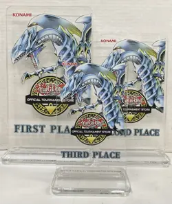 Yu-Gi-Oh! OTS Blue Eyes White Dragon 1st 2nd 3rd Place Tournament Trophies - Image 1