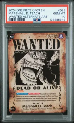2024 One Piece OP09-Emperors In The New World Marshall D. Teach Wanted PSA 10 - Image 1