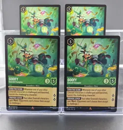 Disney Lorcana Goofy - Emerald Champion 91/204 Whispers Well Rare 4 Cards Set - Image 1