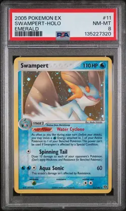 Swampert Holo Pokemon Ex Emerald 11/106 PSA 8 - Image 1