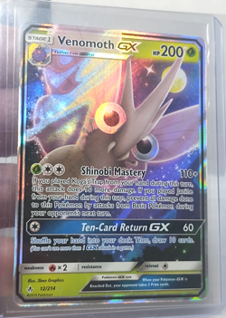 Venomoth GX 12/214 Sun & Moon Unbroken Bonds Pokemon 2019 Ultra Rare Holofoil - Image 1